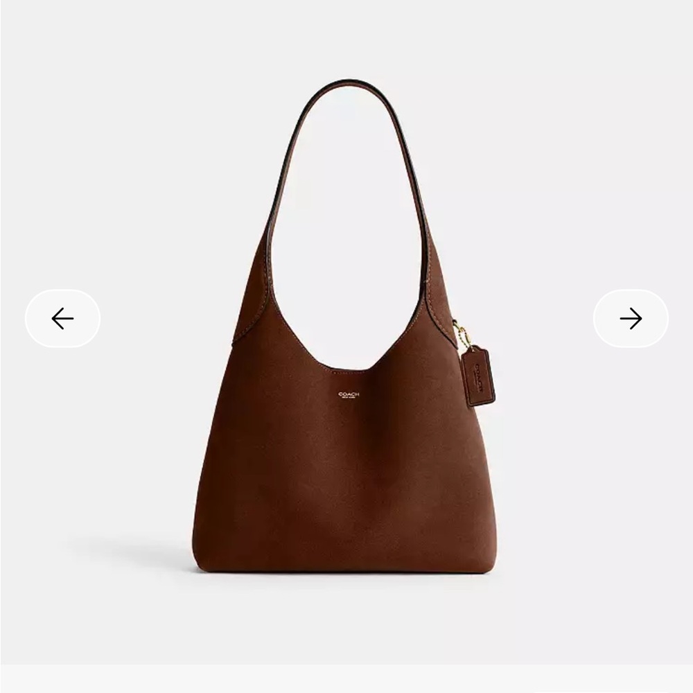 Coach Warm Brown Suede Brooklyn 28 Shoulder Bag